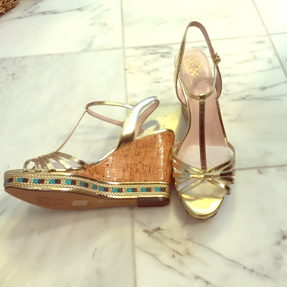 Vince Camuto jeweled wedges